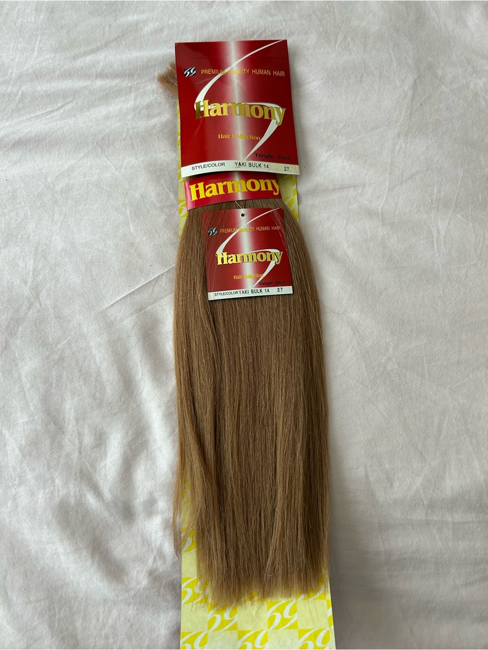 14 inch Yaki Bulk Hair 100% Human Hair Color 27 by Harmony Hair Collection
